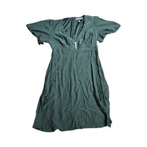 Modcloth All A-Flutter A-Line Midi Green Dress Size: 10